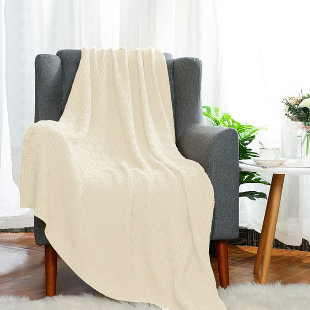 Details about / Soft Warm 100/% Cotton Cable Knit Throw Blanket for Couch Bed Sofa Home Decor NEW